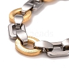 PVD Vacuum Plating 304 Stainless Steel Link Chains Bracelet STAS-E160-05GP-2