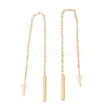 Long Chain with Rectangle Bar Dangle Stud Earrings EJEW-A067-16G-2