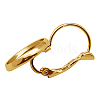 Brass Leverback Earring Findings X-KK-C1244-G-2