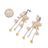 Acrylic Flower Tassel Stud Earrings EJEW-TA00648-03-3