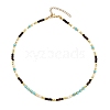 Synthetic Turquoise & Coconut Heishi Beaded Necklaces for Women NJEW-JN05460-02-4