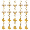 SUNNYCLUE 40Pcs 2 Style Alloy Enamel Honeycomb & Bees Pendant Decorations HJEW-SC0001-21-1