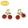 2Pcs Brass Micro Pave Cubic Zirconia Pendants KK-YW0003-22-1