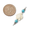 Dyed Synthetic Turquoise Connector Charms PALLOY-JF02767-2