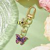 Butterfly Bees Alloy Enamel Pendant Decorations HJEW-JM02688-04-1