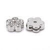 Flower Alloy Rhinestone Slide Charms LS-RSB358-3P-3
