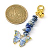 Alloy Enamel Butterfly Pendant Decoration HJEW-JM01555-04-3