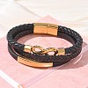 Braided Microfiber Leather Cord Multi-strand Bracelets BJEW-C153-01G-2