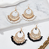 ANATTASOUL 2 Pairs 2 Colors Glass Seed Beaded Teardrop Chandelier Earrings EJEW-AN0002-29-7