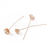 Brass Flower Head Pins LS-KK-G413-03KCG-2