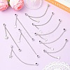 9Pcs 9 Styles Zinc Alloy European Safety Chains with Dangle Charms HJEW-CJ0001-23-6