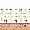 Brass Glass Butterfly Charm Link Chains CHC-T018-12C-G-3