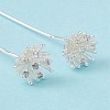 Brass Micro Pave Clear Cubic Zirconia Flower Head Pins LS-KK-G413-01S-5