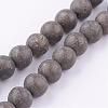 Natural Pyrite Beads Strands G-P303-03-6mm-8-1