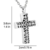 Stainless Steel Cross Pendant Urn Ashes Necklaces PW-WG49B9E-01-2