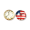 Clock Printed Glass Cabochons GGLA-A002-14mm-YY-2