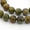 Natural Rhyolite Jasper Round Bead Strands G-M272-09-12mm-1