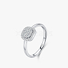 Rhodium Plated 925 Sterling Silver Moissanite Finger Rings for Women WG1C4E3-01-2