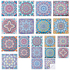 ARRICRAFT 2Sets 2 Style Square PVC Self-Adhesive Mandala Pattern Paper DIY-AR0001-89-1