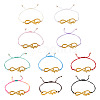 10Pcs 10 Color Alloy Infinity with Hope Link Bracelets Set for Men Women BJEW-TAC0008-01-8