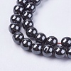 Non-magnetic Synthetic Hematite Bead Strands X-G-R193-19-8mm-3
