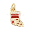 Christmas Brass Enamel Charms KK-Q028-71G-04-1