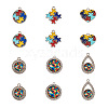 12Pcs 6 Style Zinc Alloy Enamel Pendants FIND-TA0001-63-2