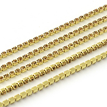 Nickel Free Raw(Unplated) Brass Rhinestone Strass Chains CHC-R119-S6-13C-1