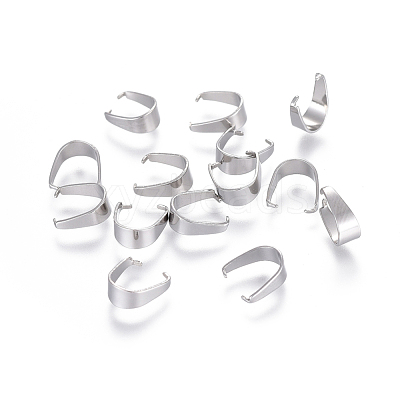Tarnish Resistant 304 Stainless Steel Snap on Bails X-STAS-E012-1-1