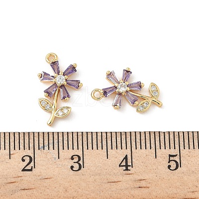 Brass Micro Pave Cubic Zirconia Pendants X1-KK-C099-02G-01-1