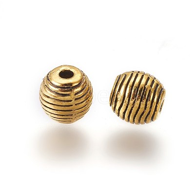 Tibetan Style Alloy Beehive Beads PALLOY-6662-AG-NR-1
