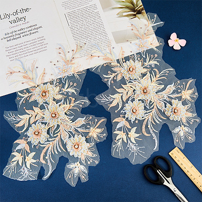 Polyester Acrylic Rhinestones Applique embroidery ABS Sequins FIND-WH20019-165A-02-1