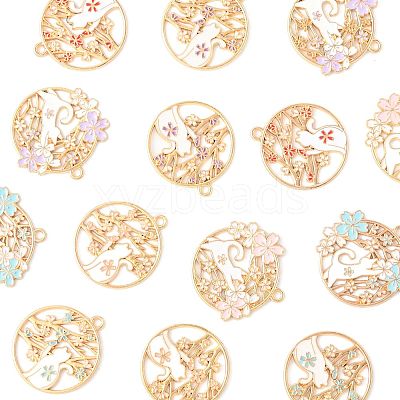 14Pcs 7 Styles Rack Plating Alloy Enamel Pendants FIND-FS0004-76-1
