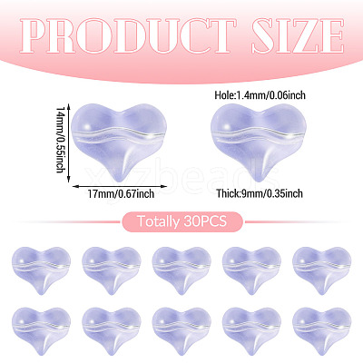 30Pcs Transparent Glass Beads GLAA-TADJ0001-02D-1
