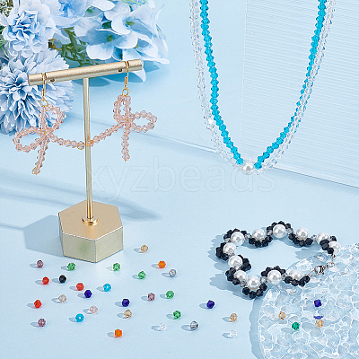 14 Strands 14 Colors Imitate Austrian Crystal Bicone Glass Beads Strands GLAA-GO0001-21-1
