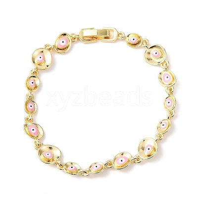 Brass Link Chain Bracelets for Women BJEW-D387-03G-1