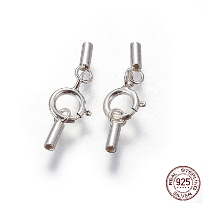 925 Sterling Silver Spring Ring Clasps STER-G019-A-08S-1