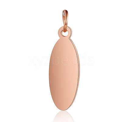 Ion Plating(IP) 304 Stainless Steel Stamping Blank Tag Pendants STAS-I311-20B-RG-1