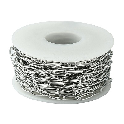 Non-Tarnish Handmade 304 Stainless Steel Paperclip Chains STAS-F230-15P-1