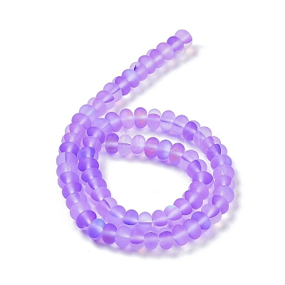Frosted Transparent Glass Beads Strands X-FGLA-M002-01D-1