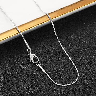Tarnish Resistant 304 Stainless Steel Snake Chain Necklaces LS-NJEW-F196-14P-1