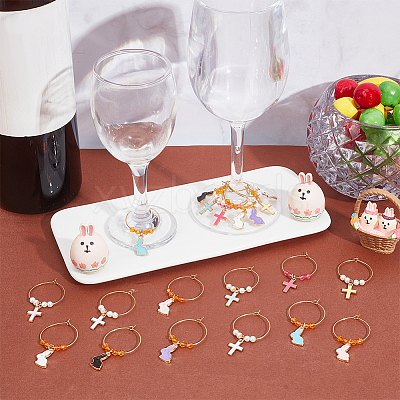 Alloy Enamel Wine Glass Charms AJEW-AB00152-1