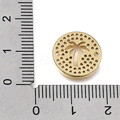 Brass Micro Pave Clear Cubic Zirconia Connector Charms CU-CBAA556-04C-1