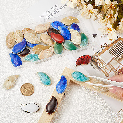 200G Handmade Porcelain Cabochons PORC-SP0001-03D-1