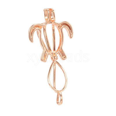 Hollow Brass Bead Cage Pendants X-KK-K124-09KCG-NR-1