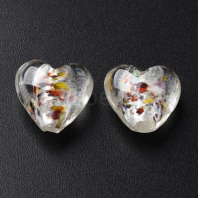 Handmade Lampwork Silver Foil Glass Beads FOIL-T005-01D-1