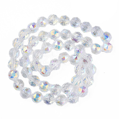 Electroplate Transparent Glass Beads Strands EGLA-N002-34A-C03-1