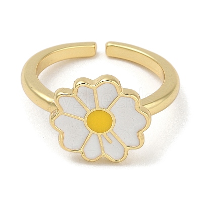 Rack Plating Brass Cuff Finger Rings for Women RJEW-C114-10B-G-1