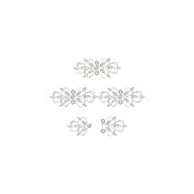4Pcs Zinc Alloy Rhinestone Snap Lock Clasps FIND-FG0003-45B-1