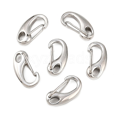 Tarnish Resistant Polished 304 Stainless Steel Keychain Clasp Findings STAS-R072-59A-1